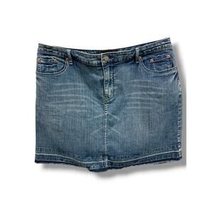 Size 16 Venezia Jean Skort Raw Hem Stretch Skirt Undershortsc
